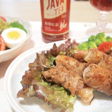 JAVATEA(ジャワティストレート )と長芋の肉巻き