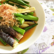 レンジで簡単⭐︎なすとオクラの煮浸し