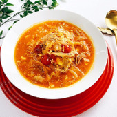 便利な野菜だし使用♪【トマト キムチ クッパ】