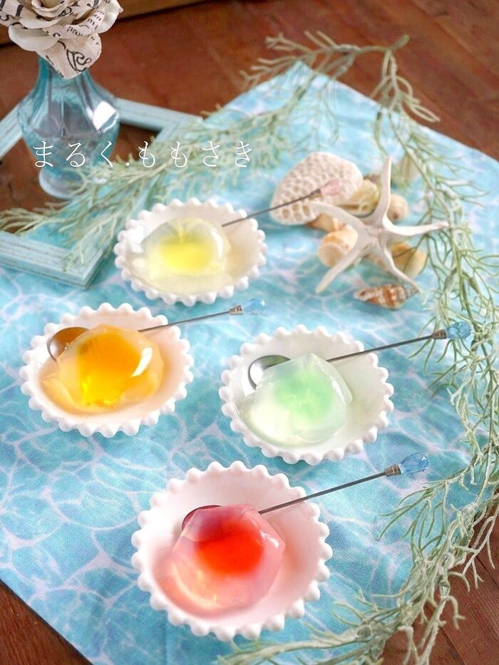 市販のアレを使えば簡単!寒天ジュエリー(夏の海の贈り物)