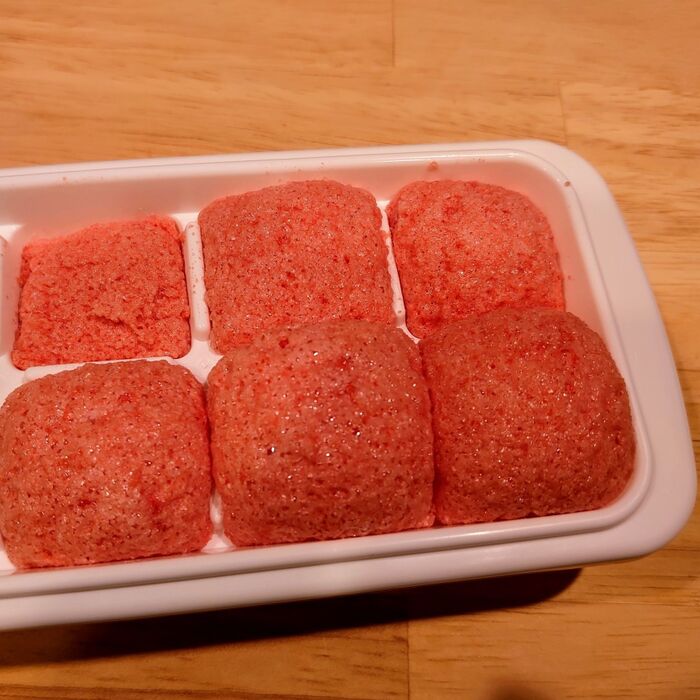 型に入れても発泡中❢