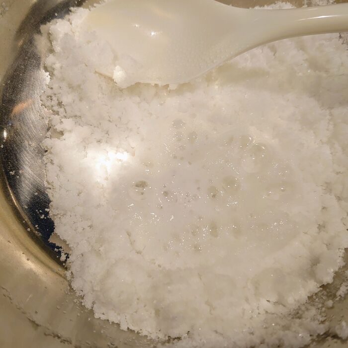 失敗例 1箇所に集中して水をスプレーすると
