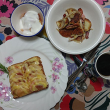 🌞🌞 晴れたら・・・良いね!! 🌞🌞 イチ🍑チーズtoast 💖💓💖💓❤