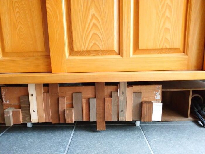 【下駄箱下収納その①】隙間にピッタリDIY!!ガーデニング用品のL字型収納!!