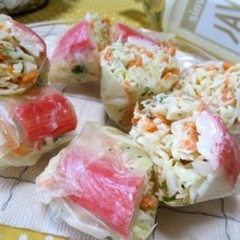 ソース要らず☆ カニカマ入りコールスロー生春巻き