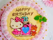 【誕生日ケーキ】キティちゃんのシフォンケーキ☆サンリオ