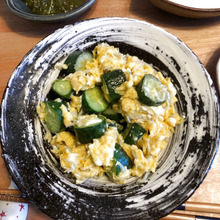 ♪きゅうりのちりめんじゃこ入り卵炒め♪