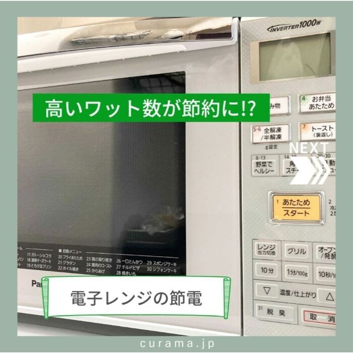 高いワット数の方が節約に?! 電子レンジの節約