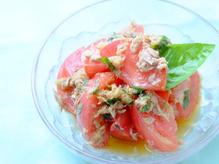 【くらし薬膳】時短レシピで夏バテ解消!☆トマトのツナぽん酢和え~夏の薬膳