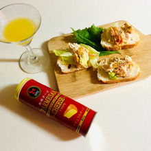 キムチチキンのカナッペ風