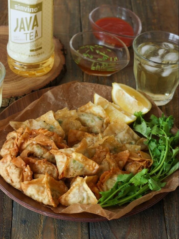 えびと香菜のアジアン風揚げワンタン♪