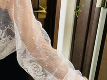 カフェカーテンで袖付きストール