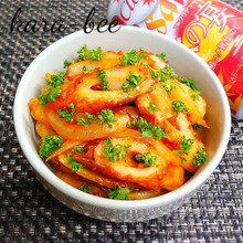 簡単5分おつまみ♪ちくわの甘辛ケチャマス炒め