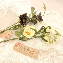 秋色くすみカラー♪プチローズのドライ風フラワー