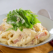 白だしで♪和風カルボナーラうどん