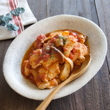 鶏むね肉のトマト煮・煮込み時間5分でも酸っぱくないヒミツは白だし♪