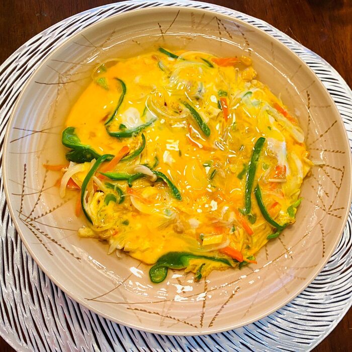 白だしだけの味付け!野菜たっぷり和風スペインオムレツ🎶