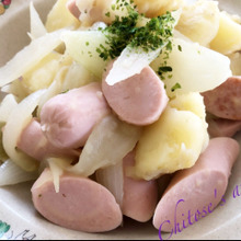 魚肉ソーセージでジャーマンポテト