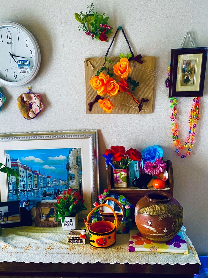 オレンジローズで秋インテリア!花言葉は絆🎶