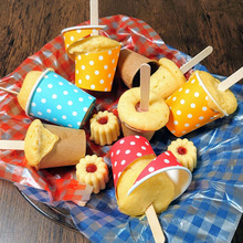 紙コップ使用で魚肉ソーセージの【レンチンおやつ】