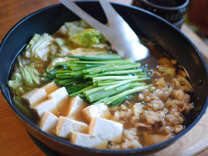 【白だしで味つけ】とっても簡単♪我が家のもつ鍋