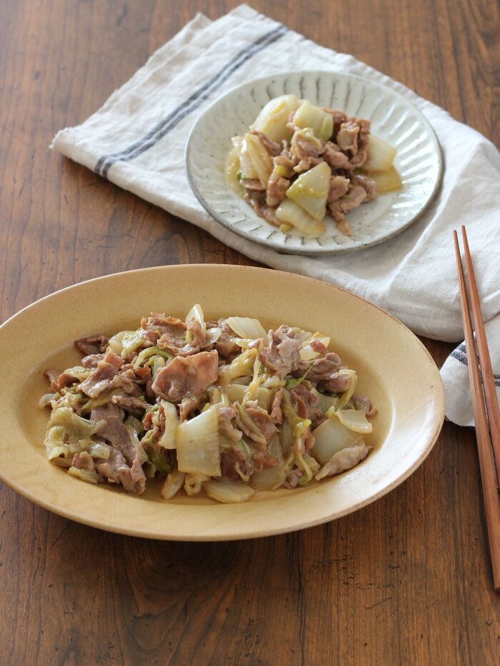 白菜をたっぷり食べられる!ご飯がすすむ豚バラ肉と白菜のうま煮