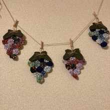 ハギレ&古着活用 ヨーヨーキルトのぶどうで、ちょこっと秋アレンジ♪