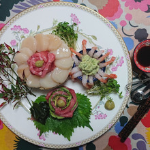 海鮮ちらしの様な夕食 ᗰØ₵Ⱨ𝕚 Ƥ₳₱𝔸の ば あ い 👳💜🍳🍵🍰✨🍷💖