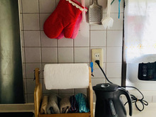 キッチンのリサイクル品でぺーパーホルダーをオシャレに(⌒▽⌒)