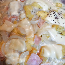 優しい甘さのさつまいも♪フライパン1つでチーズとろ~りグラタン風♪