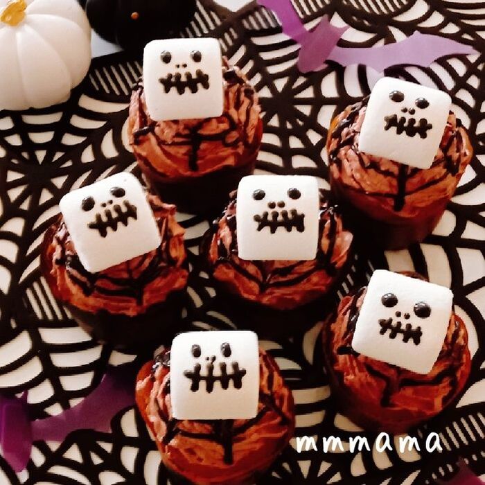 簡単!マシュマロおばけちゃんのカップケーキ