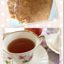 美味しく食べる♪ホットケーキ&アップルティー🍎