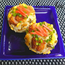 【おにぎりアクション2021】食いしん坊大満足♪めちゃウマ!唐揚げ高菜チャーハンおにぎり