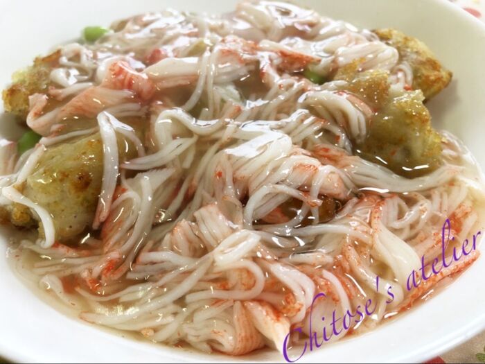里芋まんじゅうの上にあんをかけたら完成です♪