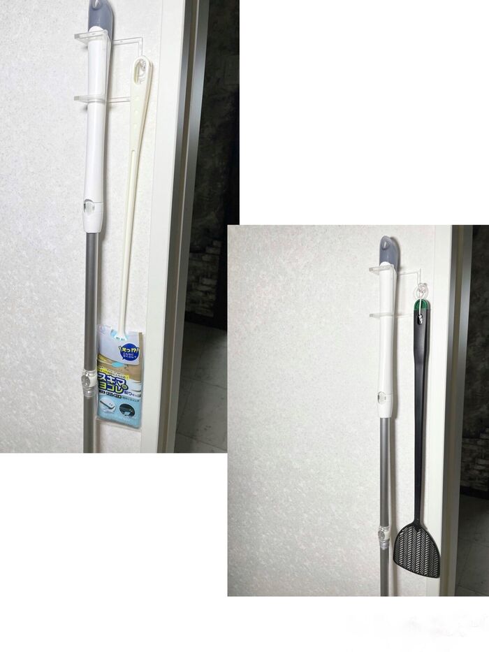刺したピンに他グッズなども掛けられます