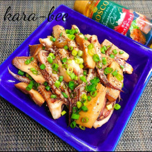 簡単おつまみ♪イカとエリンギのガーリック醤油炒め