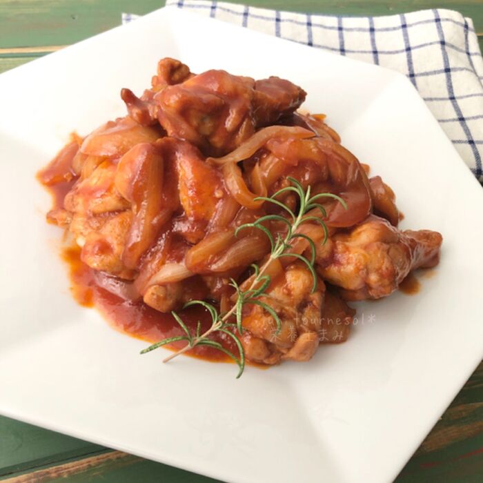 【焼いて煮るだけ!】免疫力アップ↑手羽元のBBQソース煮 #簡単