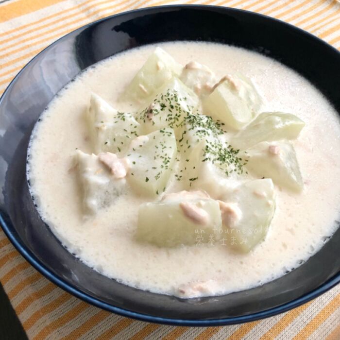 【食材3つで冷えを軽減!】冬瓜の中華風ツナクリーム煮