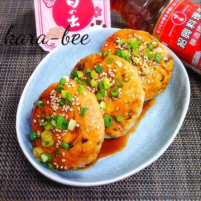 甘辛味でご飯が進む♪ふんわりやわらかお豆腐高菜つくね