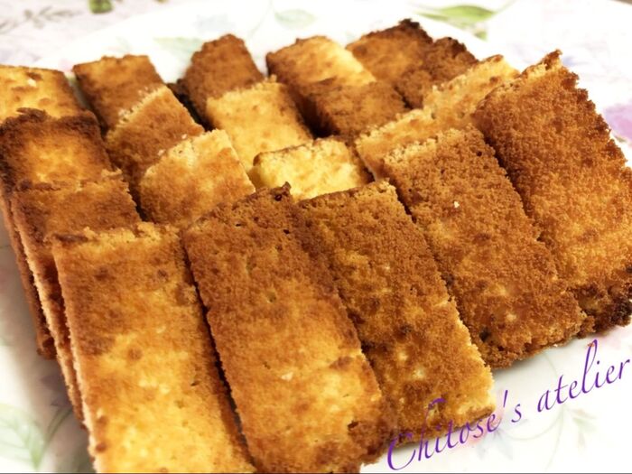 【簡単】切り出しカステラ de ラスク⭐︎