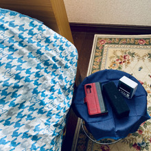 簡単な2個の組み合わせで!サイドテーブルが出来上がり(^O^)