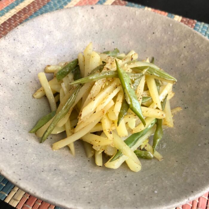 【食材3つでパパッと一品!】じゃがいもといんげんのさっぱり山椒炒め #副菜