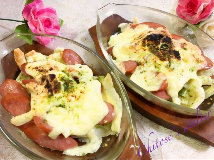 【はっとレシピコンテスト入賞】はっととウインナーのバジル焼き