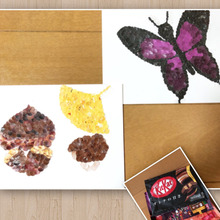 包装紙で丸シールアート風⭐︎