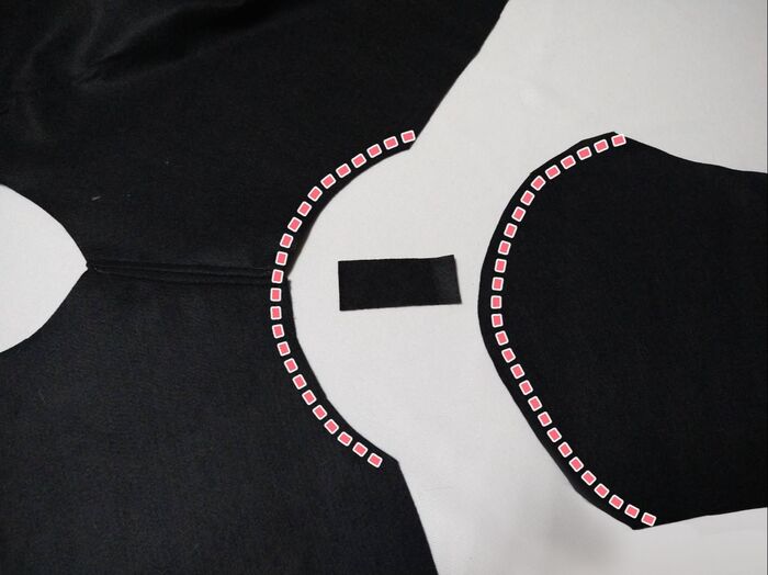 縫製②袖を縫い付ける