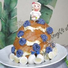 開運フード♡金運アップ!青い薔薇(夢叶う)プリンセス卵サンドイッチパン♪