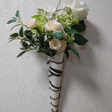 包装紙とアルミ線(針金)で花器を作る