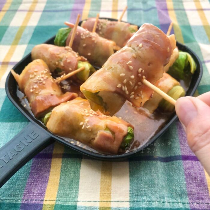 【食材3つ!フィンガーフード】胃腸の働きを元気に!ベーコン巻きキャベツの甘辛韓国風煮