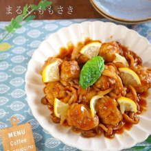 豚肉ボールとキノコの照り照り♪レモン醤油ソテー