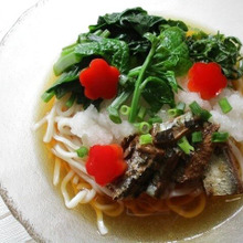 受賞レシピ♡余った葉物野菜は、秋刀魚かば焼き缶と一緒使いで、栄養満点ぶっかけおろしうどんに!